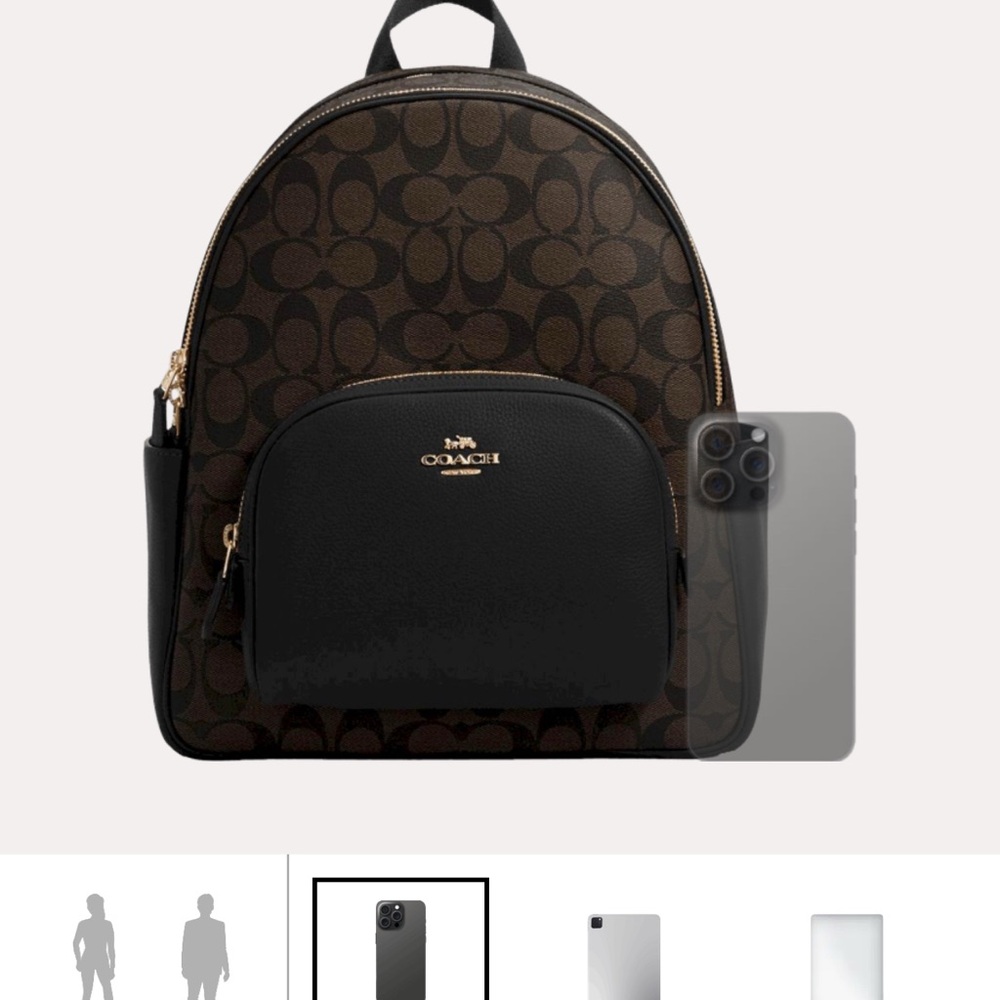 Coach Signature Black and Brown Backpack